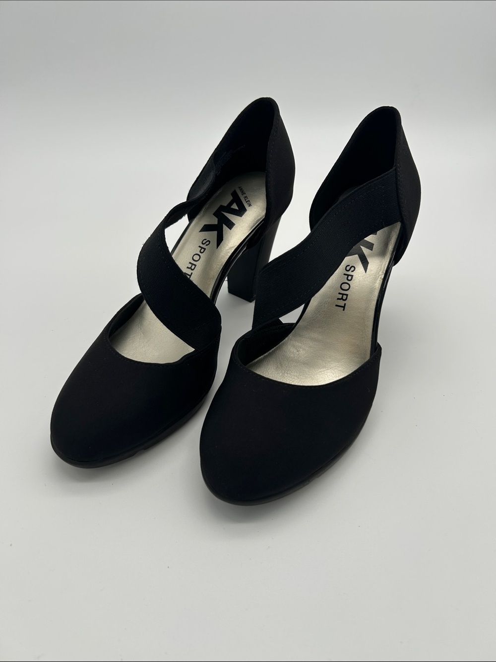 Anne Klein Black Crisscross Sport Heels